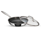 Arttdinox Stellar Stainless Steel Triply Frypan with Lid 26cm | Non-Stick Frying Pan with Etched PTFE Coating | Induction & Gas Compatible by Jindal Stainless