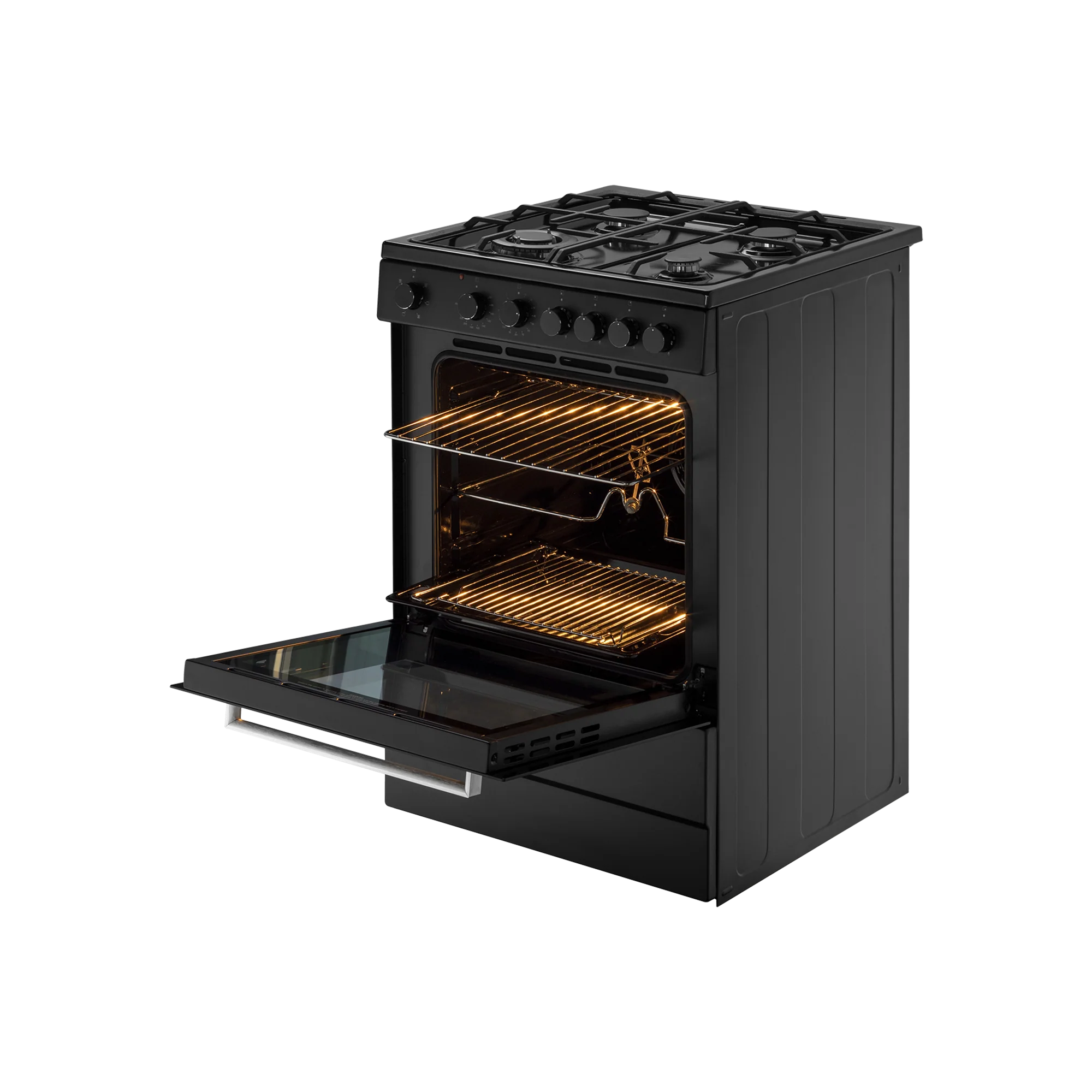 KAFF 60 Litres 4 Burner Cooking Range with Electric Oven (KAB60, Black)