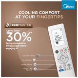 Midea Carrier 1.5 Ton 5 Star Wi-Fi AI Inverter Split AC (Copper, Convertible 6-in-1 with Smart Wi-Fi,Santis ACE RYL Wi-Fi -MAI19SA5R36W0, White)