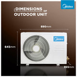 Midea Carrier 1.5 Ton 5 Star Wi-Fi AI Inverter Split AC (Copper, Convertible 6-in-1 with Smart Wi-Fi,Santis ACE RYL Wi-Fi -MAI19SA5R36W0, White)