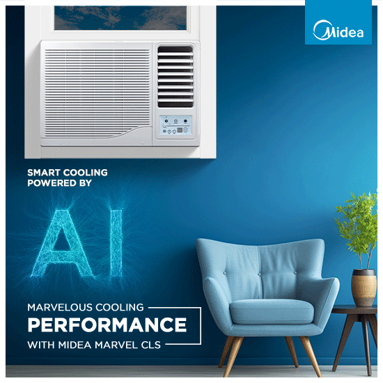 Midea Carrier 2026 Model 1.5 Ton MARVEL CLS 3 Star Fixed Speed Window AC (MAW18MR3R36F0, White)