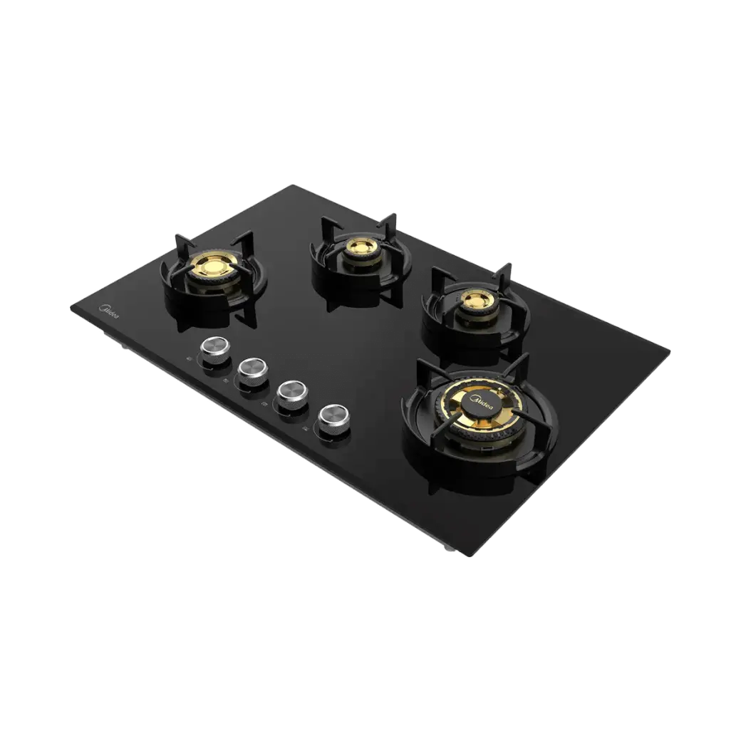 Midea Kitchen Built in Hob Semi Brass Series 4 Burner, Flame Failure Device, Auto Ignition MG80GF503CTD134B-IN