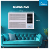 Midea Carrier 2026 Model 1.5 Ton MARVEL RYL 5 Star Window Inverter AC (MIW19MR5R36F0, White)