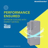Kelvinator 187L Direct Cool Single Door Refrigerator Grey KRD-F200EAPHGD