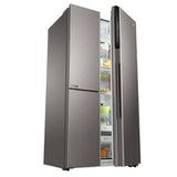 Haier 598 L 3 Star Frost Free Expert Inverter Smart Sense AI enabled 3-Door Side by Side Refrigerator (HRT-683ISU1, Inox Steel, Magic Convertible Zone, Deo Fresh Technology)