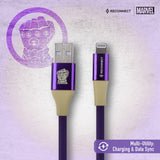 Reconnect Marvel Thanos Lighting cable, Apple compliant MFI certified cable, Charge & Sync, Premium Flat cable design, for Apple devices ,1m long - DCB501 TH