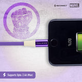 Reconnect Marvel Thanos Lighting cable, Apple compliant MFI certified cable, Charge & Sync, Premium Flat cable design, for Apple devices ,1m long - DCB501 TH