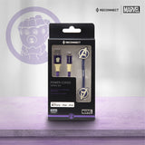 Reconnect Marvel Thanos Lighting cable, Apple compliant MFI certified cable, Charge & Sync, Premium Flat cable design, for Apple devices ,1m long - DCB501 TH