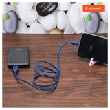 Reconnect USB A to C Braided cable BLUE