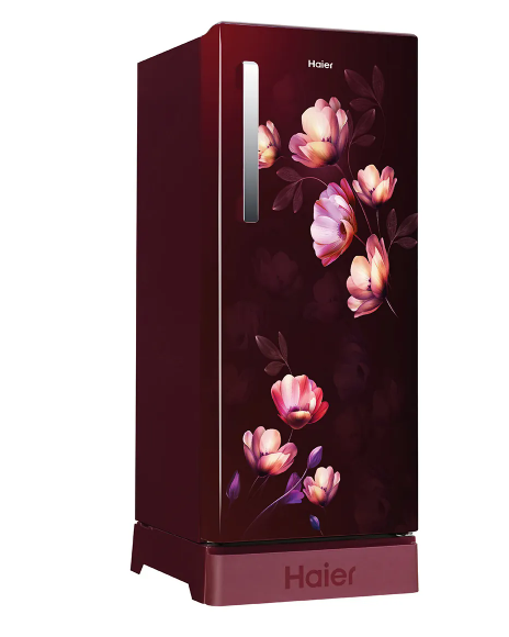 Haier 190L 5 Star Red Ivy Single Door Refrigerator with Base Drawer, Inverter Compressor HRD-2115PRIA-N