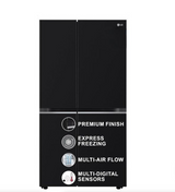 LG 655 L Frost Free Smart Inverter Double Door Side by Side Refrigerator (GL-B257HWBY, Western Black, Express Freezing | Multi Air-Flow)
