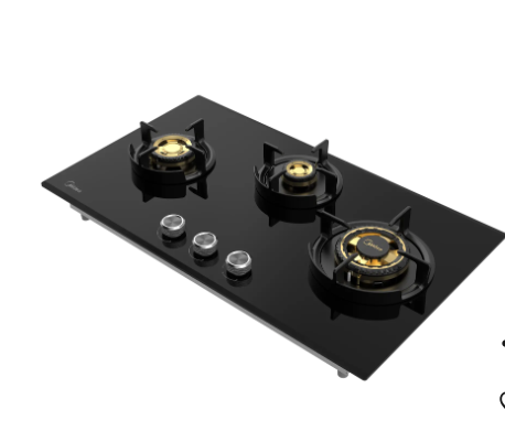 Midea Kitchen Built in Hob Full Brass Series 3 Burner, Flame Failure Device, Auto Ignition MG75GT503BTD134B-IN