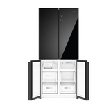 Haier Lumiere 520 Litres 3 Star Frost Free French Door Smart Wifi Enabled Refrigerator with Colorful Digital Display Panel (HRB-600KGU1, Black Glass)