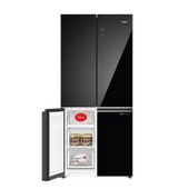 Haier Lumiere 520 Litres 3 Star Frost Free French Door Smart Wifi Enabled Refrigerator with Colorful Digital Display Panel (HRB-600KGU1, Black Glass)