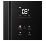 Haier Lumiere 520 Litres 3 Star Frost Free French Door Smart Wifi Enabled Refrigerator with Colorful Digital Display Panel (HRB-600KGU1, Black Glass)