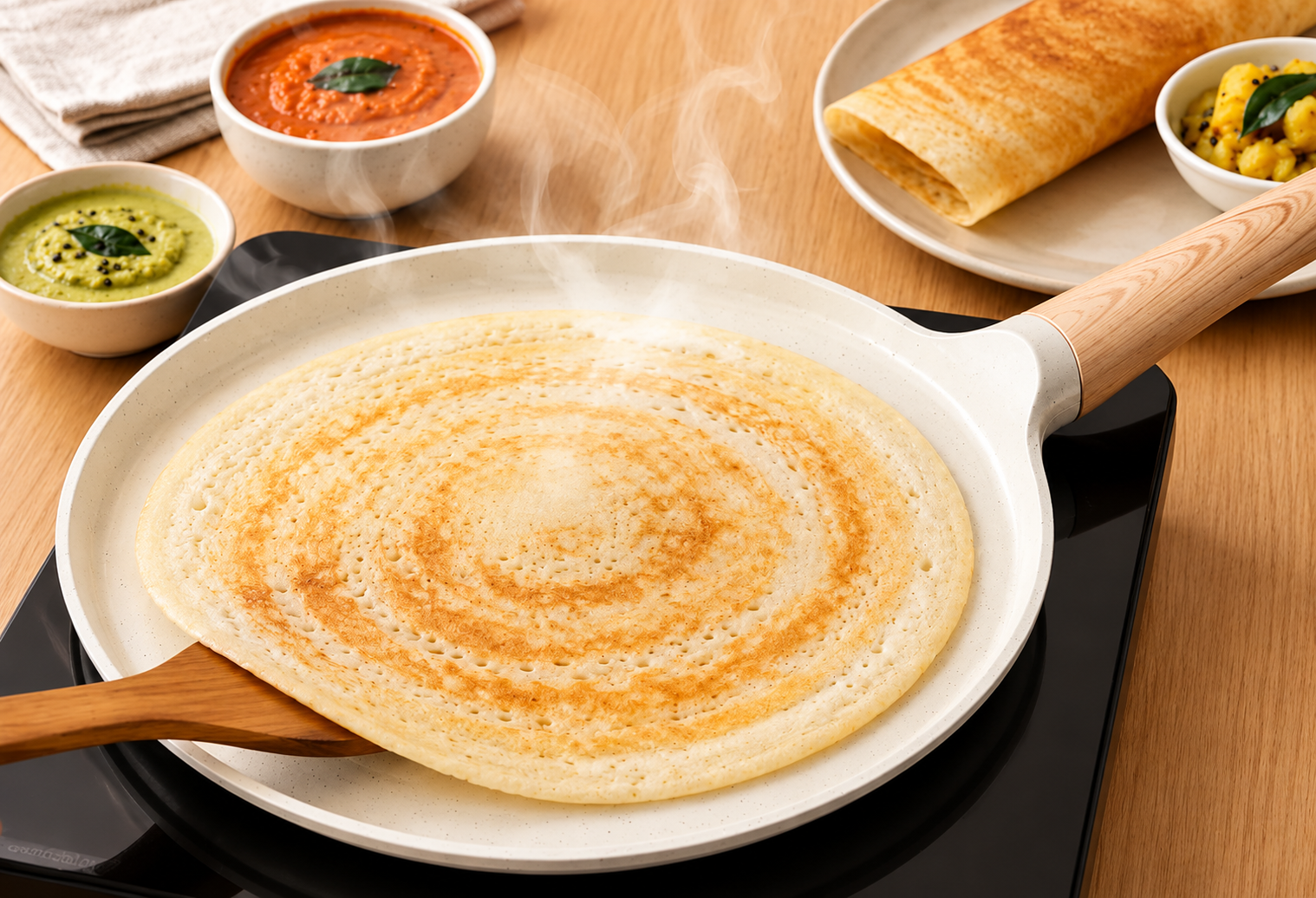 Kroslo 28cm Ceramic Coated Dosa Tawa | Non-Stick Flat Tawa for Dosa, Roti & Pancakes | Induction & Gas Compatible