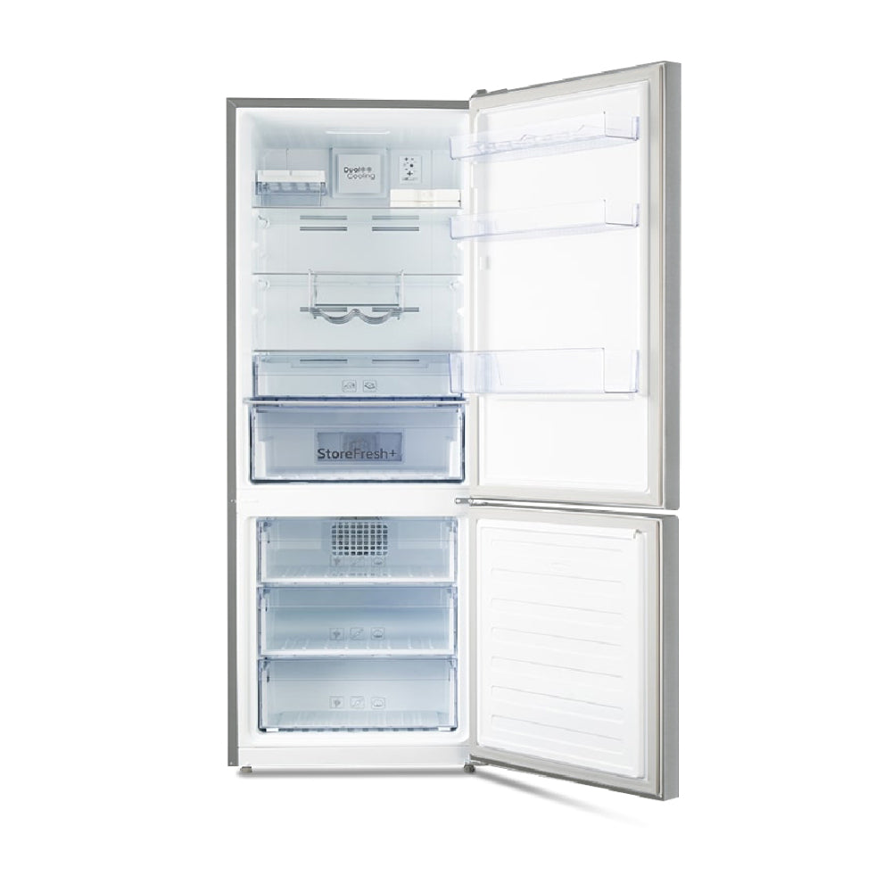 Voltas Beko 340 Litres 2 Star Frost Free Bottom Mount (BMR) Double Door Refrigerator, Pet Inox RBM365DXPCF