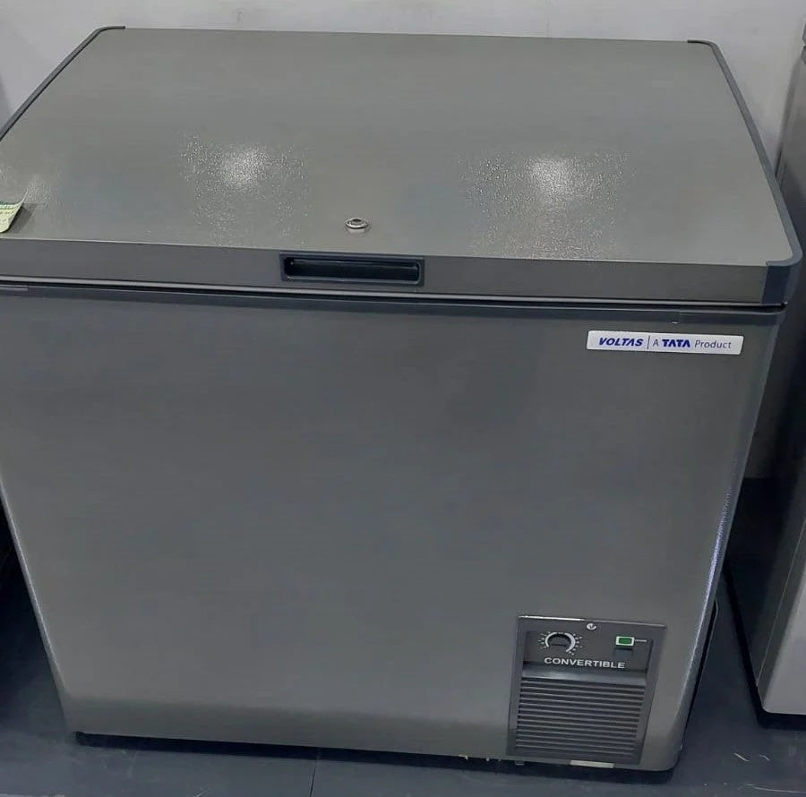 Voltas CVF 120 SA3-P-PL Single Door Deep Freezer, 120Liters, Grey Convertible BE 3 Star