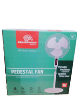 Dreamwood 16" (400MM) 2000 RPM HIGH SPEED 3 SPEED PEDESTAL FAN