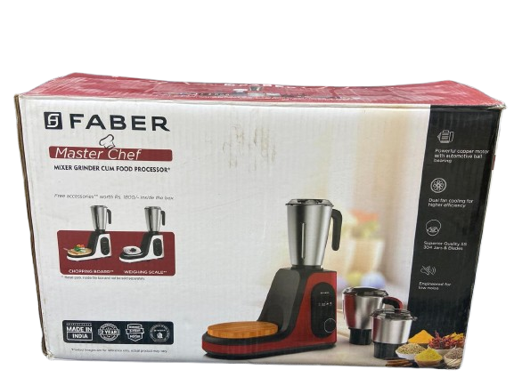 Faber 3 jar mixer grinder, 1000 watt (FMG Master Chef 1000 3J BW)