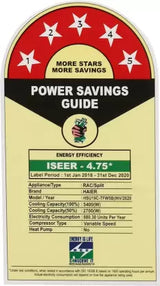Haier 1.5 Ton 5 Star Split Inverter AC - White (HS19C-TFW5B(INV)/HU19-5B(INV), Copper Condenser)