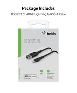 Belkin Apple Certified PVC Lightning to USB-A Charge and Sync Type A Cable, Tough and Durable, For iPhone, iPad, Air Pods, 3.3 Feet (1 Meter) - Black