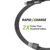 Itek CBL013-BK 2-in-1 USB to Micro USB, Lightning Rapid Charge Cable, Black