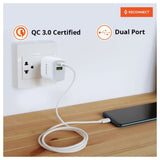 Reconnect 20 Watt Fast Charging Wall Charger RAUAB2105, White