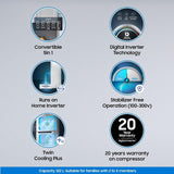 SAMSUNG 322 L Frost Free Double Door 2 Star Convertible Refrigerator  with Digital Inverter, Convertible 5-in-1 and Display (Touched Up)