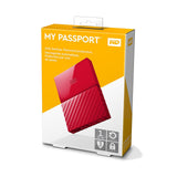 Western Digital 1 TB My Passport External Portable Hard Disk Drive (HDD), USB 3.0, Red, WDBYNN0010BRD