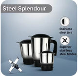 Prestige Flash Atlas 500 W Mixer Grinder (3 Jars, White, Black)