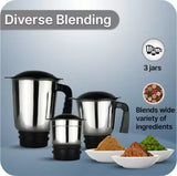 Prestige Flash Atlas 500 W Mixer Grinder (3 Jars, White, Black)