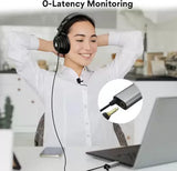 MAONO AU-UL20 USB Collar Microphone, Lavalier Condenser Mic with Headphone Jack for PC, Mobile, YouTube Recording, Singing Microphone