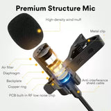 MAONO AU-UL20 USB Collar Microphone, Lavalier Condenser Mic with Headphone Jack for PC, Mobile, YouTube Recording, Singing Microphone