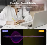 MAONO AU-UL20 USB Collar Microphone, Lavalier Condenser Mic with Headphone Jack for PC, Mobile, YouTube Recording, Singing Microphone