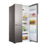 Haier 598 L 3 Star Frost Free Expert Inverter Smart Sense AI enabled 3-Door Side by Side Refrigerator (HRT-683ISU1, Inox Steel, Magic Convertible Zone, Deo Fresh Technology)
