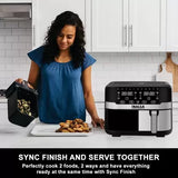 INALSA Air Fryer Nutri Fry Dual Zone-2100 W 10L with Sync Basket & Finish Features 11 Versatile Programs Touch Control & Digital Display