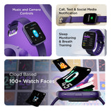 boAt Wave Play Smart Watch 4.30 cm (1.69 inch) HD Display, Heart Rate, SpO2 and Sleep Monitor, Multiple Sports Mode, Health Ecosystem, 100+ Cloud Based Watch Faces, ELECTRIC PURPLE