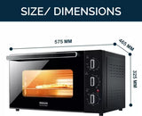 Inalsa 45-Litre Oven Toaster Grill OTG Chefs Club 45BKRC, Black