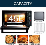 Inalsa 45-Litre Oven Toaster Grill OTG Chefs Club 45BKRC, Black
