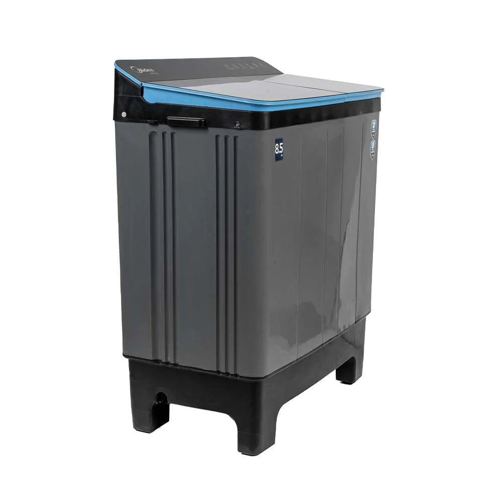 Midea Washing Machine Semi Automatic 8.5KG Glass Lid Black Grey (open Box Like New)