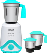 Inalsa Mixer Grinder Dash 600 (3 Jar, White & Blue)