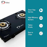 Diskey Gas Stove Top - Modern Glass Cooktop for Kitchen (2 Burner)
