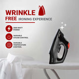 INALSA Steam Iron 2000W &130g/min Steam Shot|Self Clean,Anti Calc Function|Scratch Resistant Ceramic Soleplate|Large Capacity 270 ml Water Tank|Vertical Steam,Elite Pro 2000