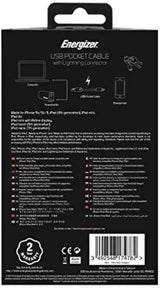 Energizer Micro USB Cable 0.08 m Energizer Hightech USB Pocket Lightning Cable. (Compatible with iPod, iPhone, iPad, Black)