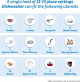 MIDEA 13 Place Setting Freestanding Dishwasher (WQP12-5201F, Silver,7 wash program, Child Lock, Extra Dry & Intensive 70 degree wash, A++ Energy Efficient, Delay Timer, Half Load, Adjustable Basket)