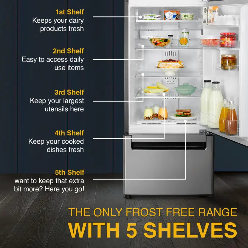 Whirlpool 270 L (Gross Capacity 300L) Frost Free Triple-Door Refrigerator (FP 313D PROTTON ROY ALPHA STEEL (Z)