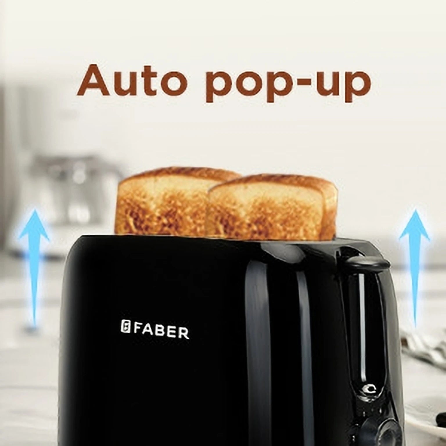 Faber FPUT Prime S 750W BK Electric Pop-Up Toaster With Dust Cover - 750 W Pop Up Toaster (Black)