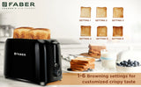 Faber FPUT Prime S 750W BK Electric Pop-Up Toaster With Dust Cover - 750 W Pop Up Toaster (Black)