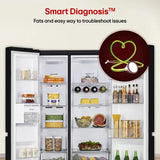 LG 650L Side by Side Refrigerator, Wi-Fi Convertible, DoorCooling+™, Smart Inverter Compressor, Black Mirror Finish, 3 Star (GLB257DBM3, 2025 Model)